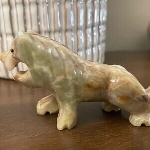 Vintage Chinese LIon carved onyx figurine